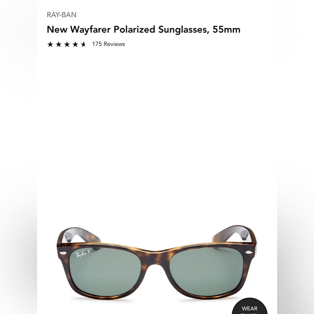 RAY-BAN New Wayfarer Polarized Sunglasses, 55mm